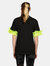 Black Logo Tee with Neon Ruffle