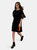 Black Sweatshirt Dress with Flounce Sleeve