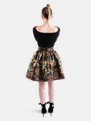 Floral and Leopard Jacquard Skirt