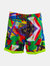 Graffiti Print Shorts - Multicolored