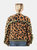 Leopard Sherpa Ruffle Bomber Jacket