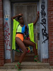 Neon Color Block Swimsuit