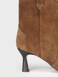 Cigar Velvet Calfskin Iruya Ankle Boots