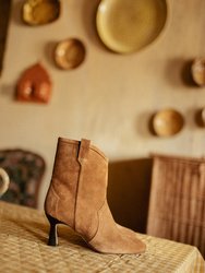 Cigar Velvet Calfskin Iruya Ankle Boots