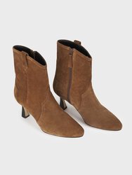 Cigar Velvet Calfskin Iruya Ankle Boots