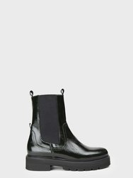 Jonna Patent Boots Green - Black