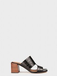 Mules Martina Croco Noir - Black Crocodile