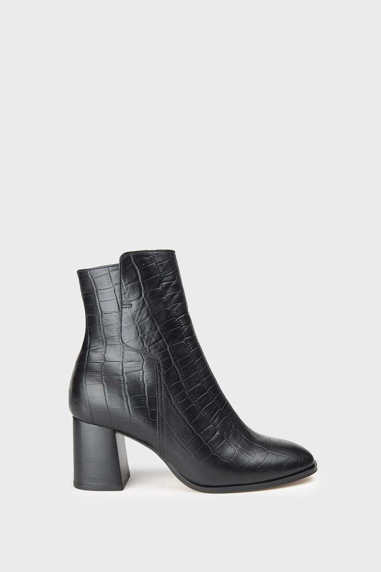 Pausa Croco Boots - Black