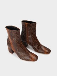 Samiria Python Ankle Boots - Brown