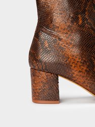 Samiria Python Ankle Boots - Brown