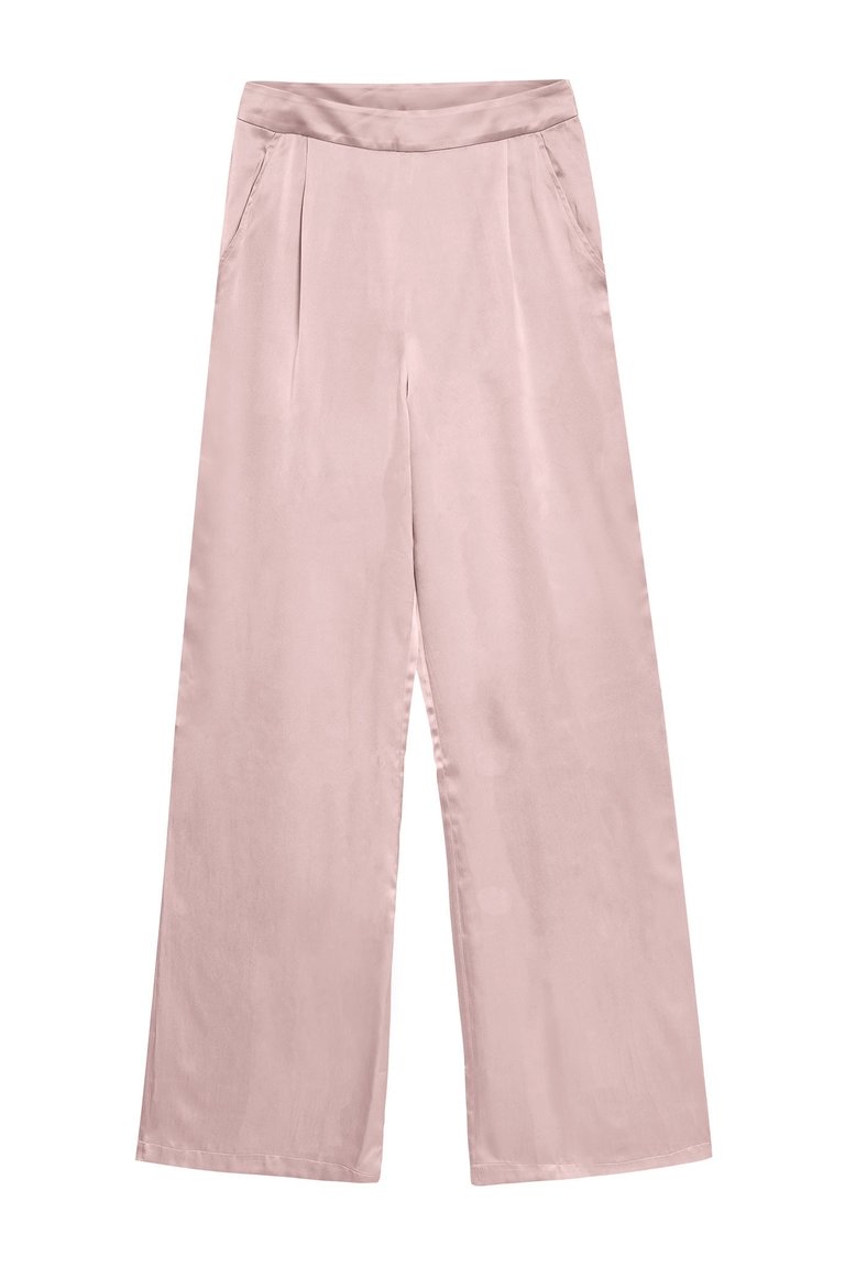 1970's Bell Bottom High-Waisted Silk Pant - Barely Pink