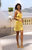 60s Silk Cowl Mini Slip Dress Sunshine Yellow Dots