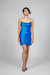 60’s Silk Cowl Mini Slip Dress - Amalfi Cobalt Blue
