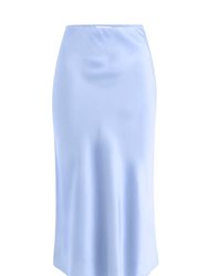 Effortless Silk Skirt In Forget Me Not Blue - Blue