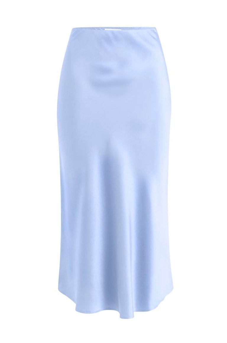 Effortless Silk Skirt In Forget Me Not Blue - Blue