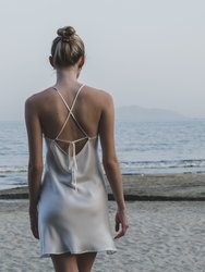 Mykonos Mini Strappy Backless Silk Dress