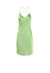 Mykonos Strappy Backless Silk Mini Dress - Avocado Green