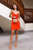 Repurposed 60’s Silk Cowl Mini Slip Dress - Sunset Orange