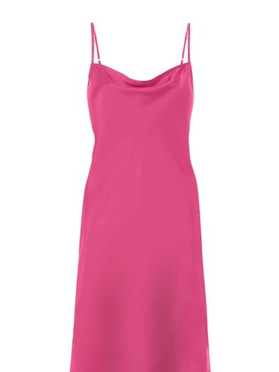 Anaphe Repurposed Silk Cowl 60's Mini Slip Dress - Fuchsia Pink product