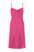 Repurposed Silk Cowl 60's Mini Slip Dress - Fuchsia Pink - Fuchsia Pink
