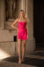 Repurposed Silk Cowl 60's Mini Slip Dress - Fuchsia Pink
