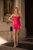 Repurposed Silk Cowl 60's Mini Slip Dress - Fuchsia Pink