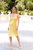 Short Silk Slip Dress Sunshine Yellow Dots Dress - Sunshine Yellow