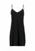 Short V Silk Dress - Black