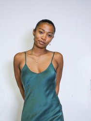 Short V Silk Slip Dress