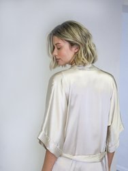 Silk Yukata Robe - Champagne