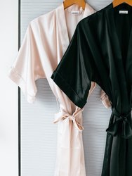Silk Yukata Robe - Blush Pink