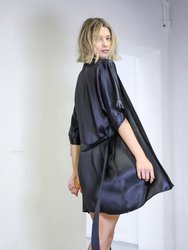 Silk Yukata Robe - Classic Black