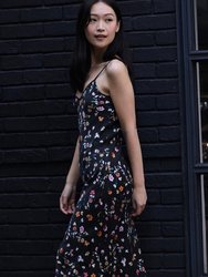 V Silk Slip Dress Length Floral Dress