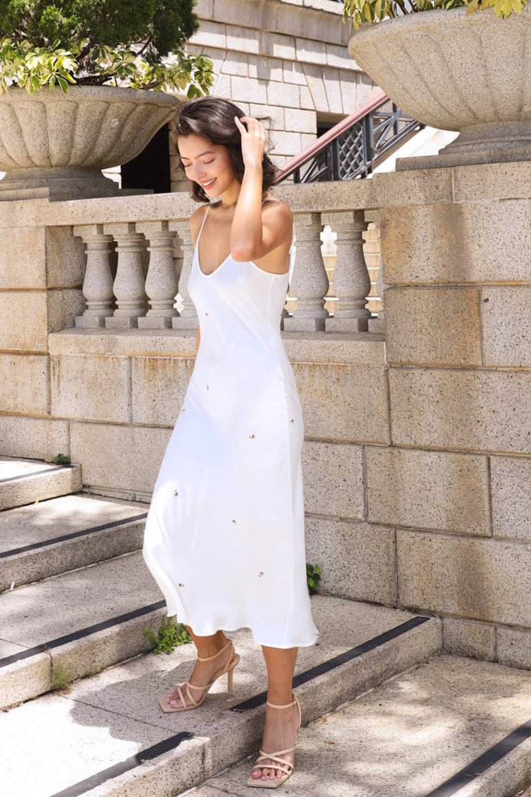 V Silk Slip Dress - Save The Bee's Earth Day
