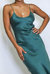 V Silk Slip Dress - Evergreen