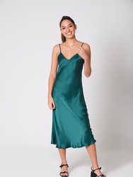 V Silk Slip Dress