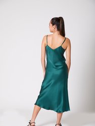 V Silk Slip Dress