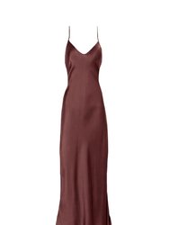 V Silk Slip Dress