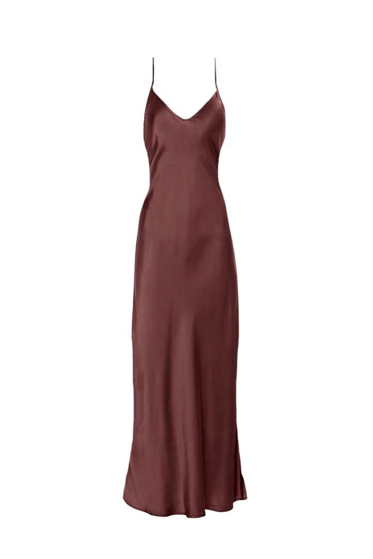 V Silk Slip Dress