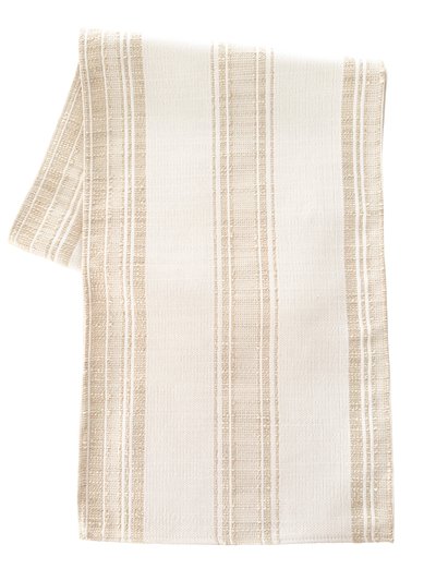 Anaya Home Beach Club Beige Stripe Indoor Outdoor Table Runner product