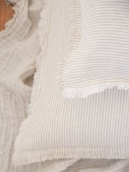 Beige Pinstripe So Soft Linen Pillow