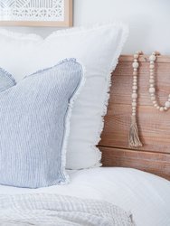 Chambray Blue Pinstripe So Soft Linen Pillow