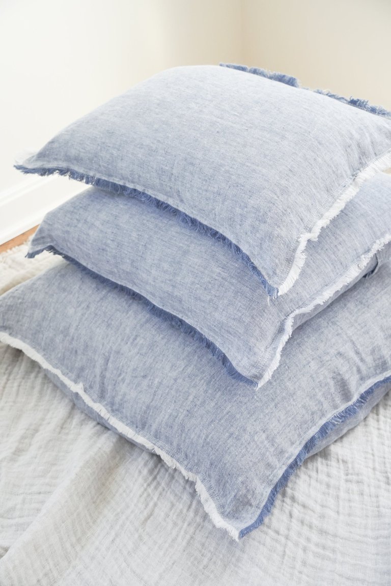 Chambray Blue So Soft Linen Pillow