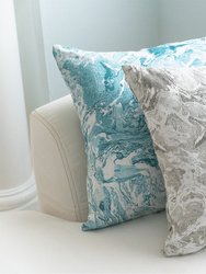 Grey Marbled Linen Pillow