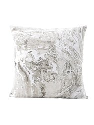 Grey Marbled Linen Pillow