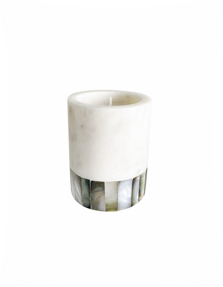Grey Mother Of Pearl Lavender Candle (Small)
