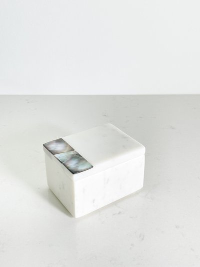 Anaya Home Grey Mother Of Pearl White Marble Decor Boxes product