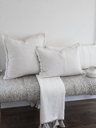 Grey Pinstripe So Soft Linen Pillow - Grey