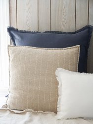 Hand Quilted Striped Cotton Pillow