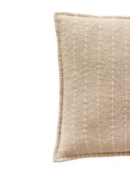Hand Quilted Striped Cotton Pillow - Beige